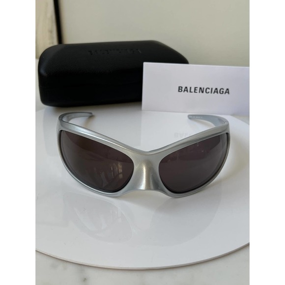 Balenciaga BB0252S-005 Sunglasses, SIlver/Grey